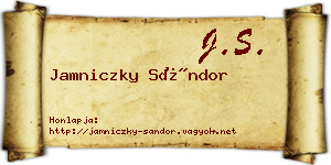 Jamniczky Sándor névjegykártya